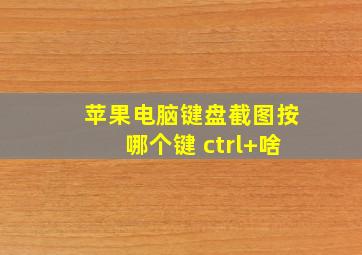 苹果电脑键盘截图按哪个键 ctrl+啥